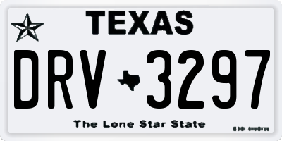 TX license plate DRV3297