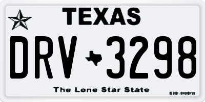 TX license plate DRV3298