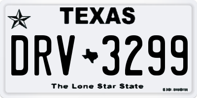 TX license plate DRV3299