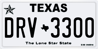 TX license plate DRV3300