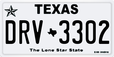 TX license plate DRV3302