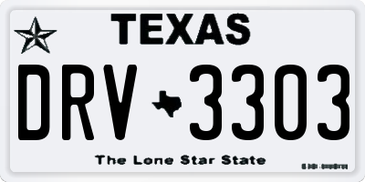 TX license plate DRV3303