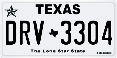 TX license plate DRV3304