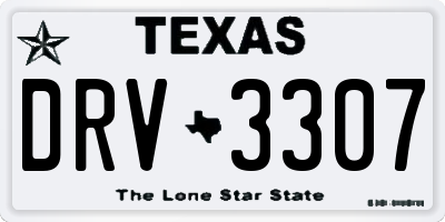 TX license plate DRV3307