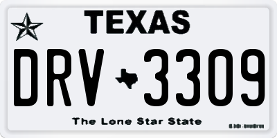 TX license plate DRV3309