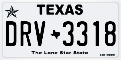 TX license plate DRV3318