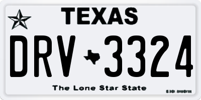 TX license plate DRV3324