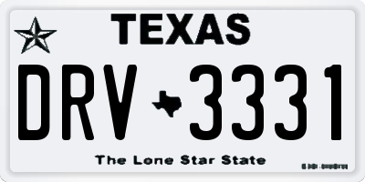 TX license plate DRV3331