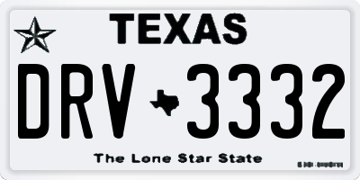TX license plate DRV3332
