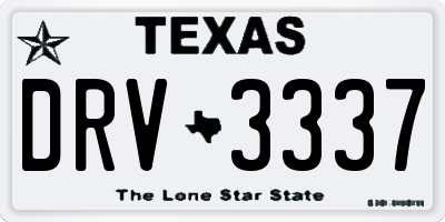 TX license plate DRV3337