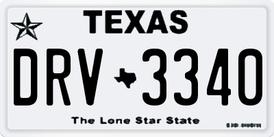 TX license plate DRV3340