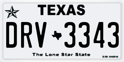 TX license plate DRV3343