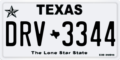 TX license plate DRV3344