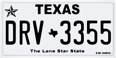 TX license plate DRV3355