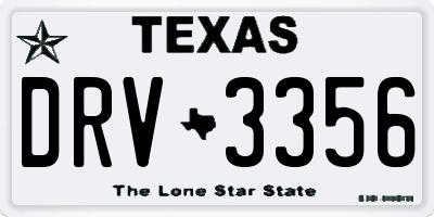 TX license plate DRV3356