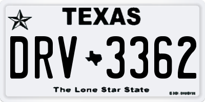 TX license plate DRV3362