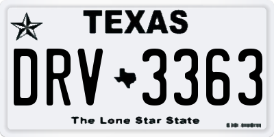 TX license plate DRV3363