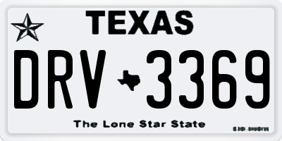 TX license plate DRV3369