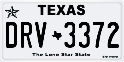 TX license plate DRV3372