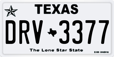 TX license plate DRV3377