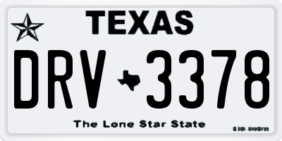 TX license plate DRV3378
