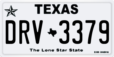 TX license plate DRV3379