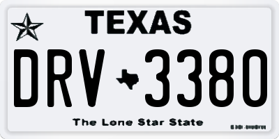 TX license plate DRV3380