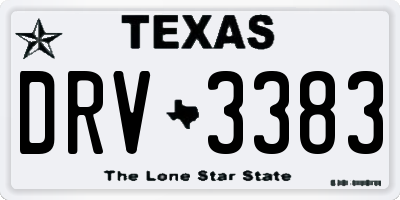 TX license plate DRV3383