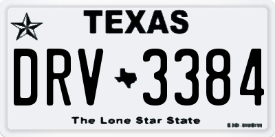 TX license plate DRV3384