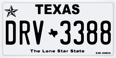 TX license plate DRV3388