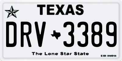 TX license plate DRV3389