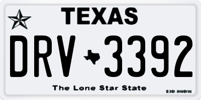 TX license plate DRV3392