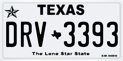 TX license plate DRV3393