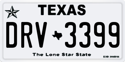 TX license plate DRV3399