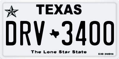 TX license plate DRV3400