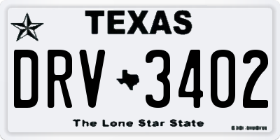 TX license plate DRV3402