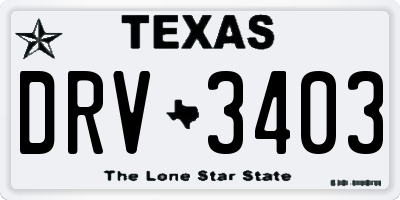 TX license plate DRV3403