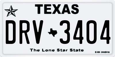 TX license plate DRV3404