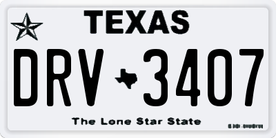 TX license plate DRV3407