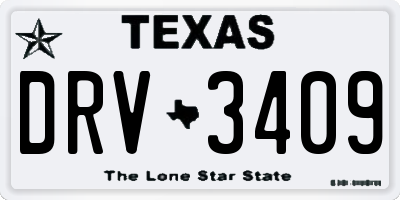 TX license plate DRV3409