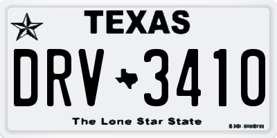 TX license plate DRV3410