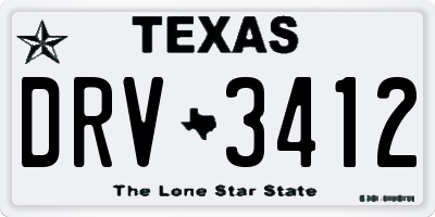 TX license plate DRV3412