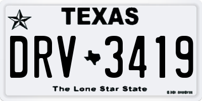 TX license plate DRV3419