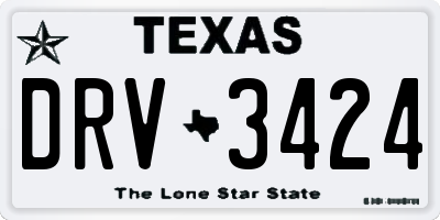 TX license plate DRV3424