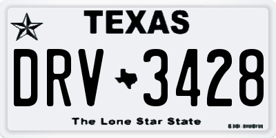 TX license plate DRV3428