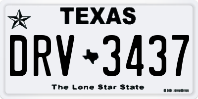 TX license plate DRV3437