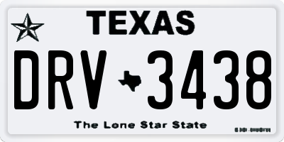 TX license plate DRV3438