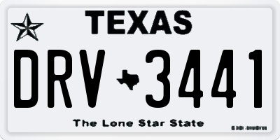 TX license plate DRV3441