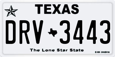 TX license plate DRV3443