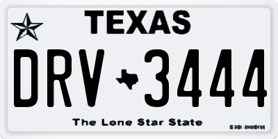 TX license plate DRV3444